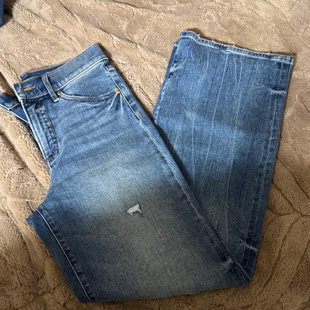 Express Women's Blue wide leg, high rise  Jeans, size 0 short